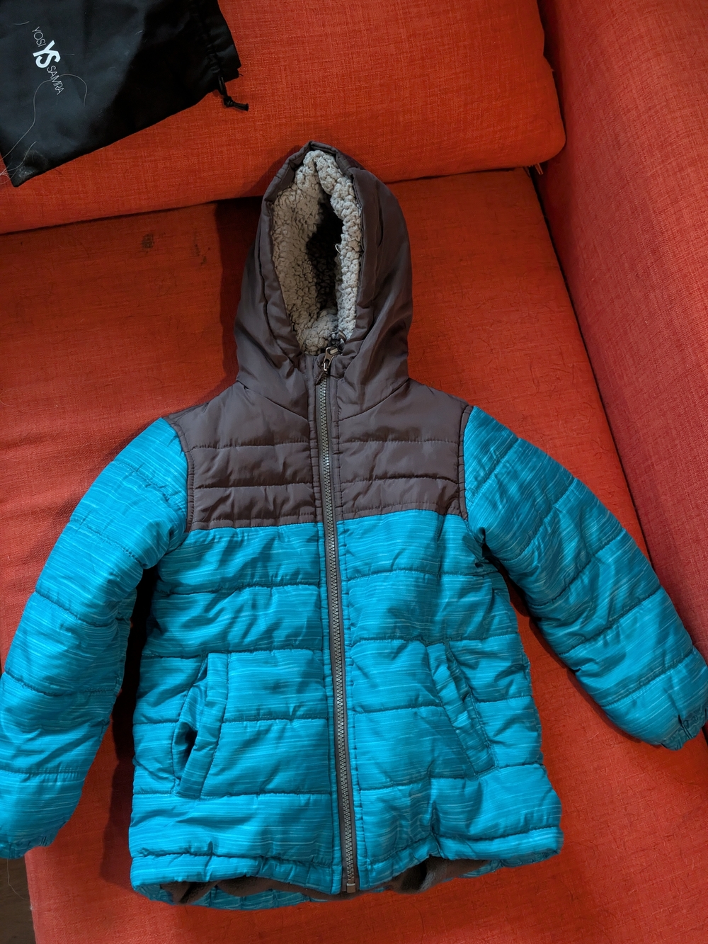 AQ/AQ Two-Tone Teal and Brown Quilted Jacket